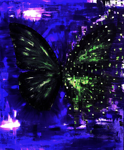 PRINT BUTTERFLY MATRIX van Helen She, Afdruk te koop op Singulart