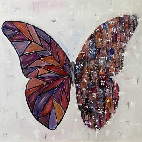 Stained Glass Butterfly van Helen She, Schilderij te koop op Singulart