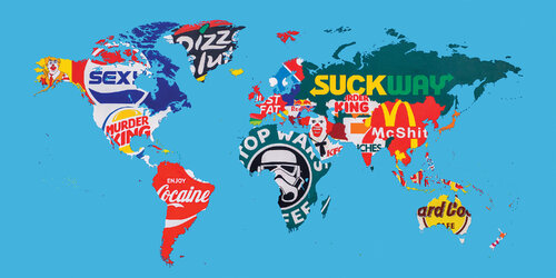 World Map di Artpusher, Pittura in vendita su Singulart