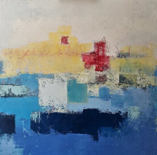 Landscape with red tree de Tomàs Sunyol, Pintura a la venta en Singulart