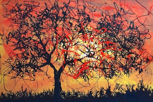 Tarde de fuego van Toro Tribal, Schilderij te koop op Singulart