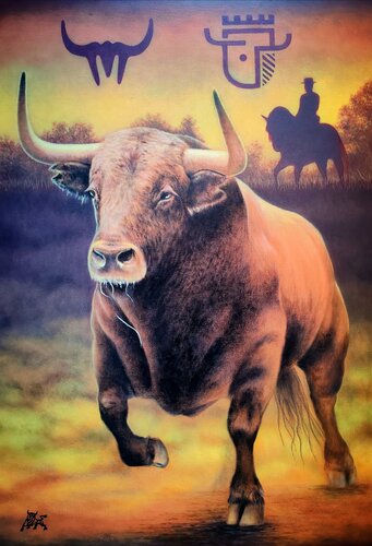 TORO POR VEREDA van Toro Tribal, Schilderij te koop op Singulart