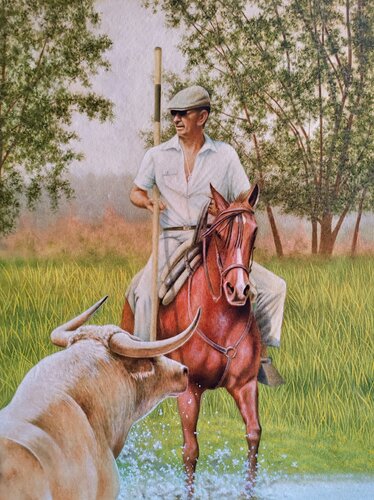 TOMÁS PRIETO DE LA CAL van Toro Tribal, Schilderij te koop op Singulart