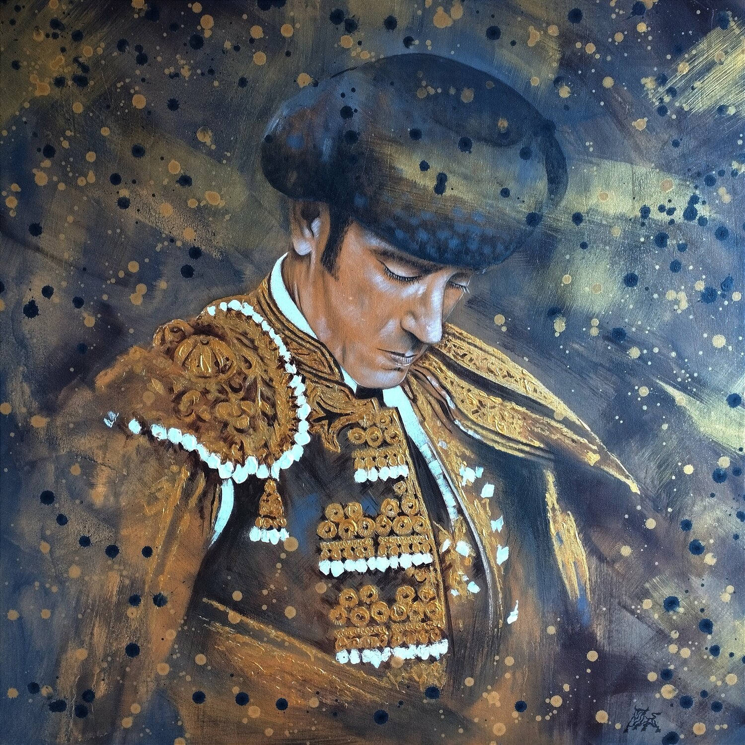 Pedro Marín - La Pasión Toro Tribal Originalgemälde zu verkaufen