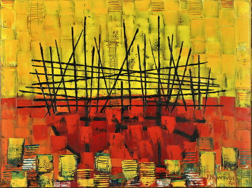 Barcas imaginarias. Fondo amarillo von Jaime Nowinski, Malerei kaufen auf Singulart