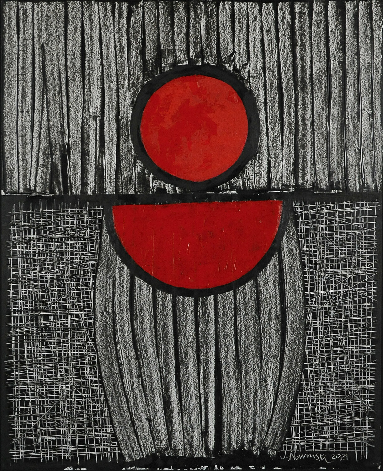 Rojo y Negro Jaime Nowinski Origineel schilderij te koop