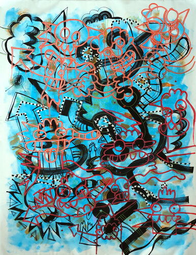 Blue Wall von Fatin Rahmouni, Malerei kaufen auf Singulart