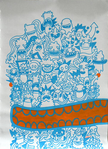 blue smile van Fatin Rahmouni, Schilderij te koop op Singulart