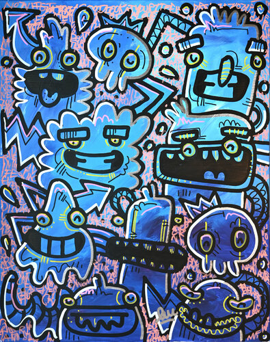 My Tribe, my Vibe van Fatin Rahmouni, Schilderij te koop op Singulart