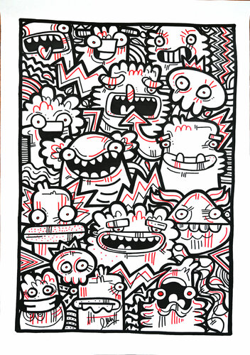 Red-Eyed Flashlight Burn di Fatin Rahmouni, Pittura in vendita su Singulart