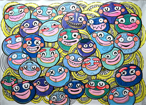 Brains Theory van Fatin Rahmouni, Schilderij te koop op Singulart