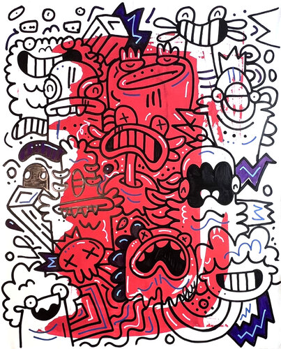 Red Dot Finish by Fatin Rahmouni, Painting for Sale on Singulart