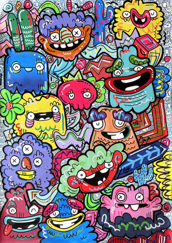 Spectecular Shapeshifters by Fatin Rahmouni, Painting for Sale on Singulart