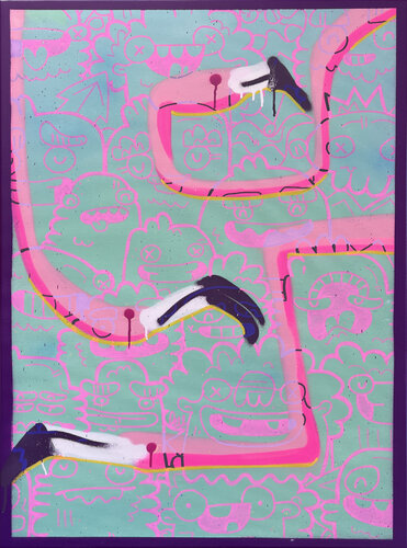 Layered Neons van Fatin Rahmouni, Schilderij te koop op Singulart