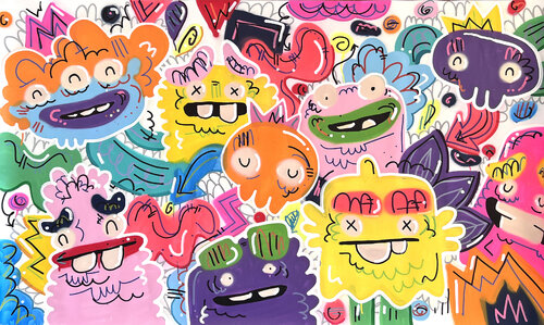 Confetti Diary by Fatin Rahmouni, Painting for Sale on Singulart