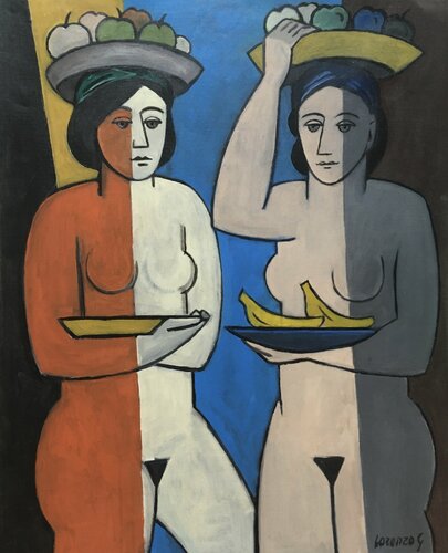 Desnudo femenino con visitante by Lorenzo González Sánchez, 회화 for Sale on Singulart
