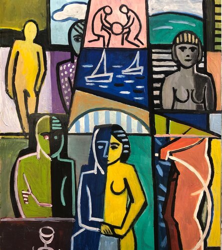 Playa Nudista par Lorenzo González Sánchez, Peinture en vente sur Singulart