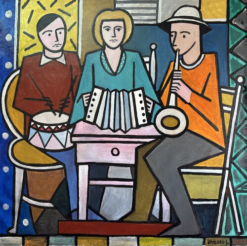 Tres Músicos by Lorenzo González Sánchez, Painting for Sale on Singulart