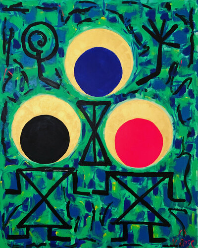 Black Red Blue van Natalia Rose, Schilderij te koop op Singulart