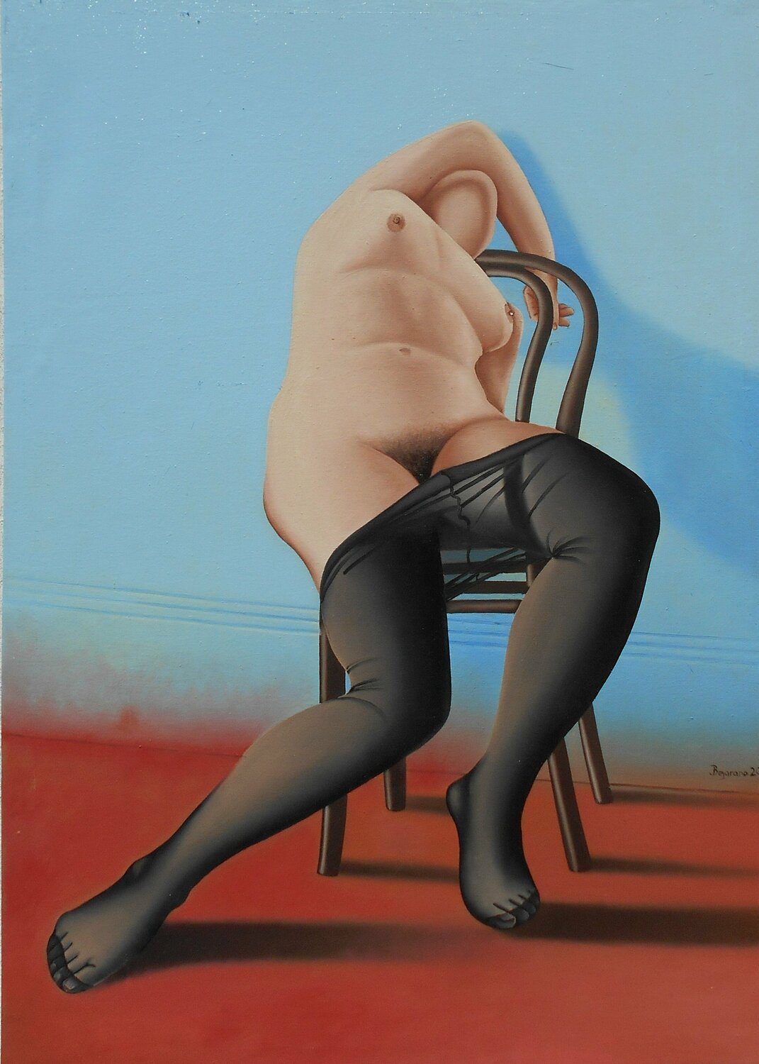 Chica desnuda y silla. by mario galarza (2017) : Painting Oil on Canvas -  SINGULART