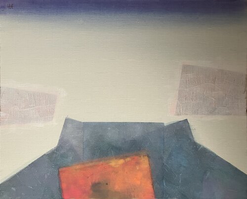 「石山の　石より白し　秋の風」/ “Stone mountain. Whiter than its stones.The autumnal wind” von Hisato Fukumoto, Malerei kaufen auf Singulart