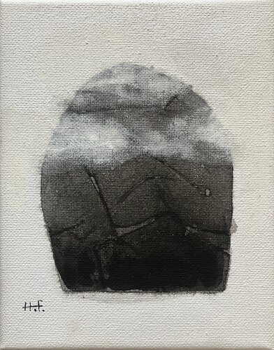 白雲幽石（九）/　White clouds and quiet stone　9 par Hisato Fukumoto, Peinture en vente sur Singulart