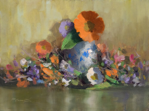 Cosmos et Tasse by Pascal Giroud, Painting for Sale on Singulart