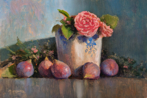 Figues et Roses von Pascal Giroud, Malerei kaufen auf Singulart