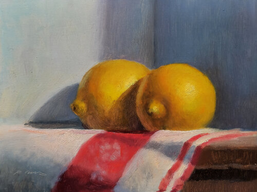 2 Citrons by Pascal Giroud, 油畫 for Sale on Singulart