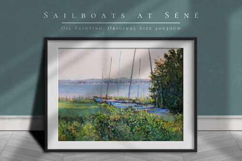 Voiliers à Séné (Morbihan) by Pascal Giroud, 油畫 for Sale on Singulart