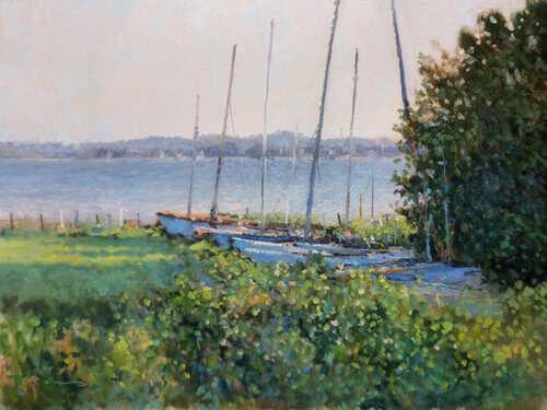 Voiliers à Séné (Morbihan) by Pascal Giroud, Painting for Sale on Singulart