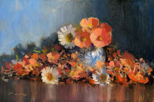Fleurs de Pommier du Japon de Pascal Giroud, Pintura a la venta en Singulart