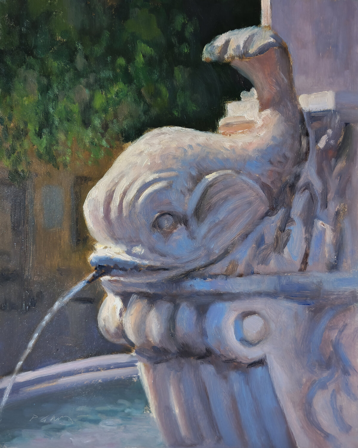 Fontaine des 4 Dauphins à Aix-en-Provence Pascal Giroud Originalgemälde zu verkaufen