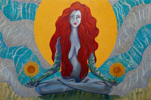 Namaste di Karen Coates, Pittura in vendita su Singulart