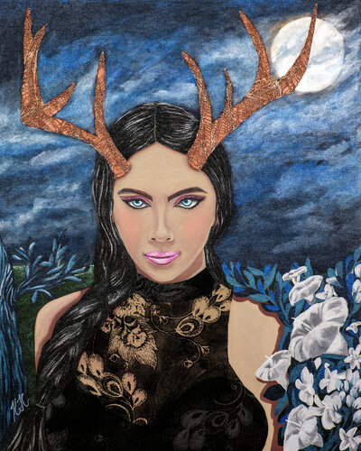 Guardian Of The Night par Karen Coates, Peinture en vente sur Singulart