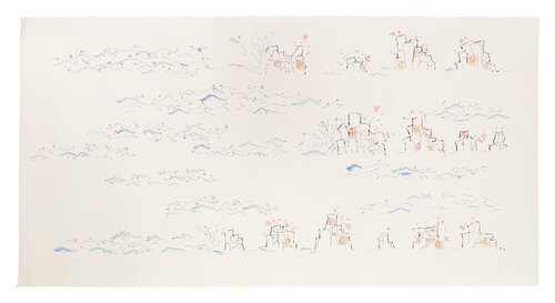 Sea and the rock landscape, Digigraphies Grand format 100×200 cm, édition limitée 30 exemplaires di Paul Jeanteur, Opera su carta in vendita su Singulart