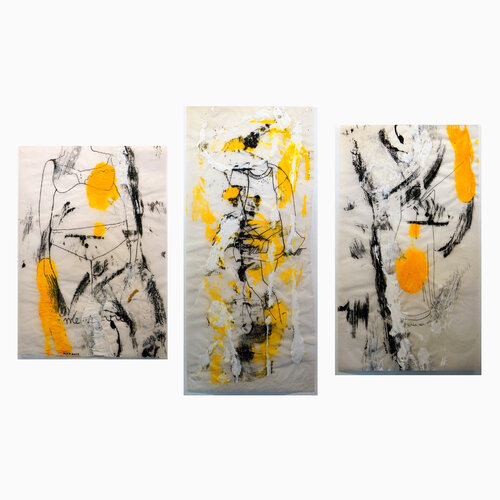 People Triptych Nro 5541 van Mota Montero, Schilderij te koop op Singulart