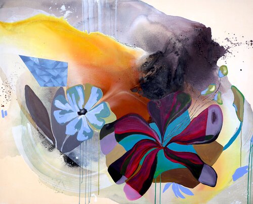 Resisting the present di POOVI ART, Pittura in vendita su Singulart
