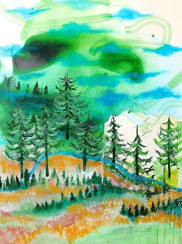 Whispers of pine par POOVI ART, Peinture en vente sur Singulart