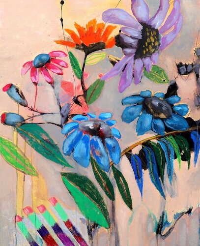 A garden built from broken days van POOVI ART, Schilderij te koop op Singulart
