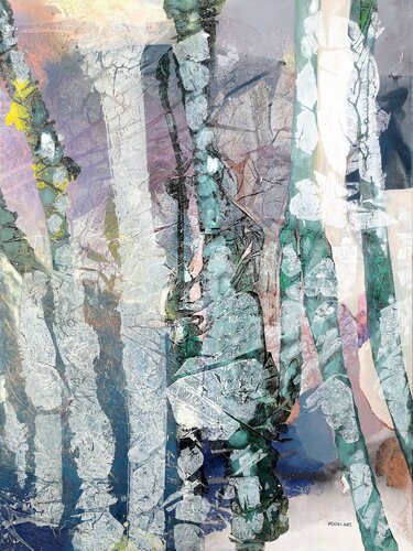 Still standing 02 - landscape treescape von POOVI ART, Malerei kaufen auf Singulart