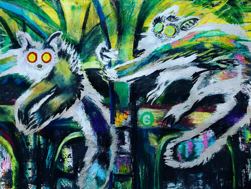 Bush Babies Gone to Town von Niki Singleton, Werk auf Papier kaufen auf Singulart