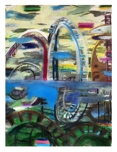 Roller Coaster van Niki Singleton, Werk op papier te koop op Singulart