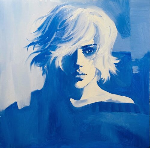 Blue déjà vu IV van Li Lee-Archer, Schilderij te koop op Singulart