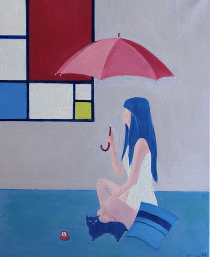 Me & Mondrian van Li Lee-Archer, Schilderij te koop op Singulart