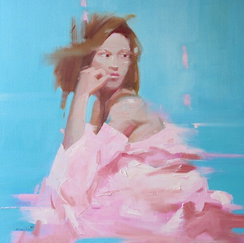 Illusion 13 - Pink Heart van Li Lee-Archer, Schilderij te koop op Singulart