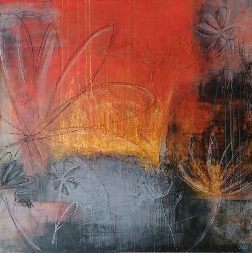 sunrise at the lily pond No. 12 2 22 von Vera Jochum, Malerei kaufen auf Singulart