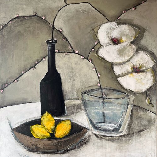 Flowers, Serie #2 Cherry Blossoms   No. 3 5 23 van Vera Jochum, Schilderij te koop op Singulart