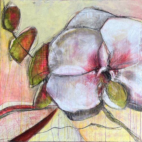 Blossoming Elegance, Flower Series N° 11 /  04 07 24 di Vera Jochum, Pittura in vendita su Singulart