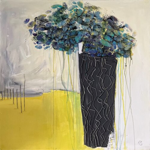 Blue Bouquet of flowers, N° 03 04 25 van Vera Jochum, Schilderij te koop op Singulart